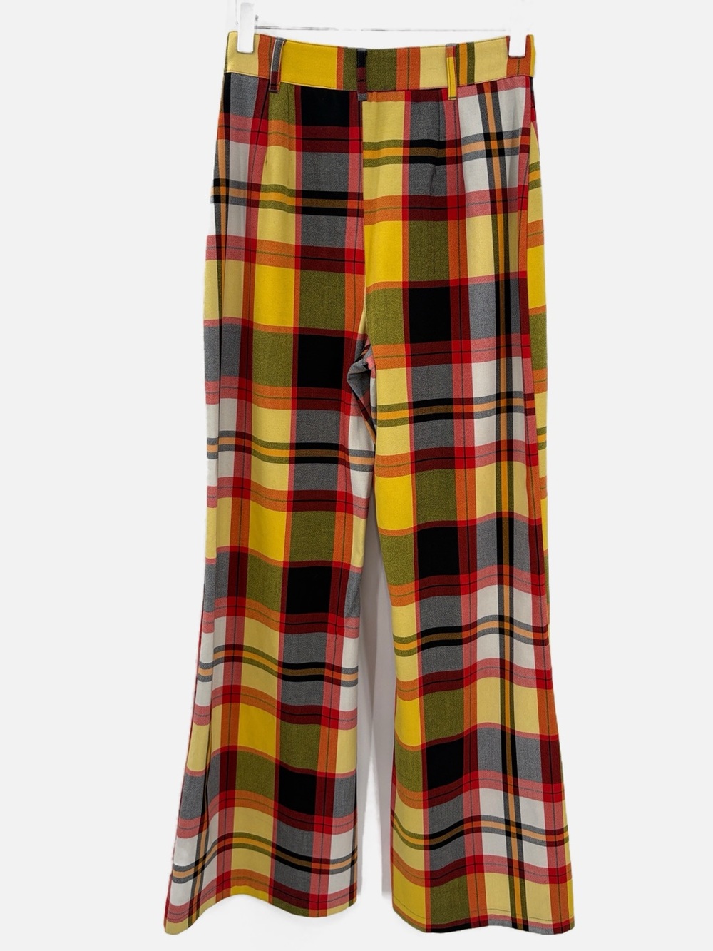 Free People Jules Plaid Flare Leg Pants Blackbird Combo Size 4 - Picture 4 of 7